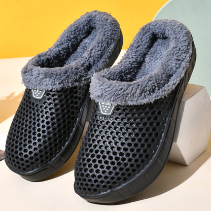 Unisex Warm Velvet Lined Winter Clog Slippers