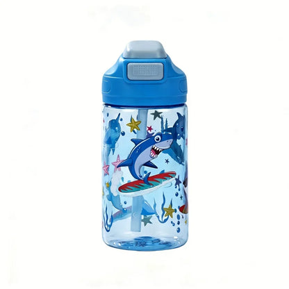 410ml Leak Proof Dinosaur Kids Water Bottle with Straw