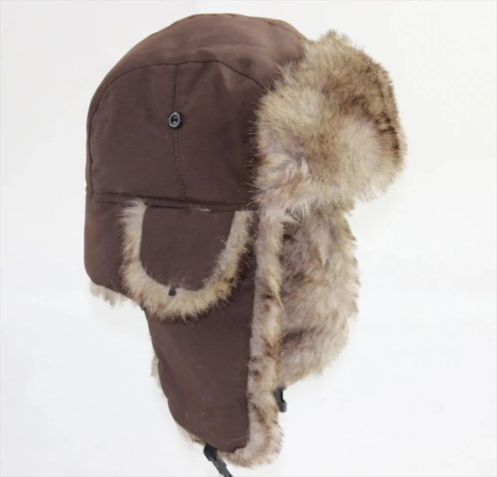 Men's Winter Russian Ushanka Trapper Hat with Ear Flaps