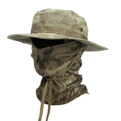 2 Piece Men's Wide Brim Boonie Hat and Balaclava Set