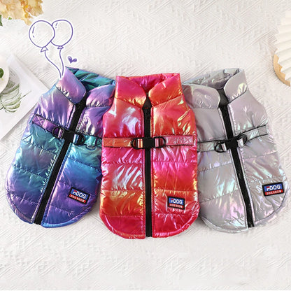 Rainbow Gradient Vest for Small & Medium Dogs Winter Pet Coat