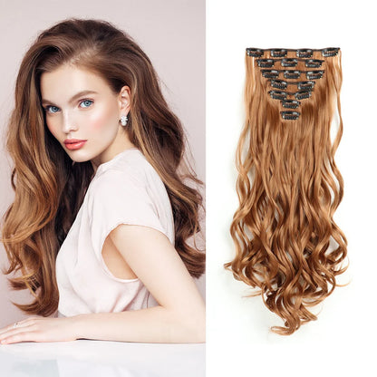 22 Inch Curly Wavy Clip In Hair Extensions 7PCS