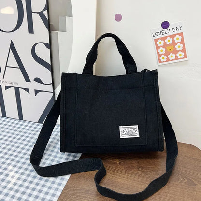 Women’s Corduroy Square Crossbody Tote Bag Travel Handbag