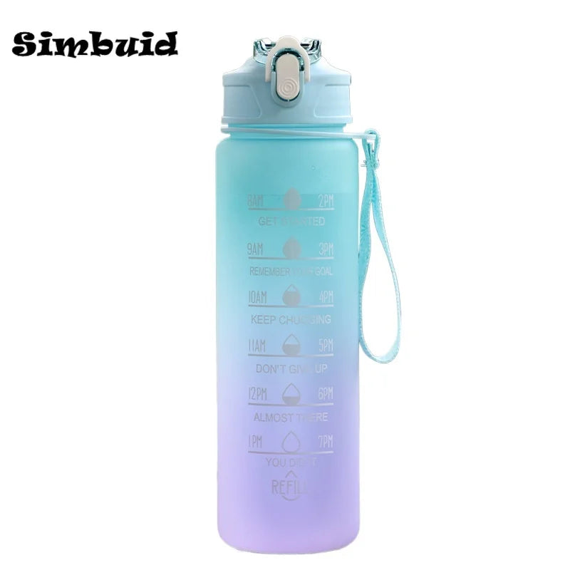 600ml Leak Proof Motivational Sports Water Bottle with Time Marker