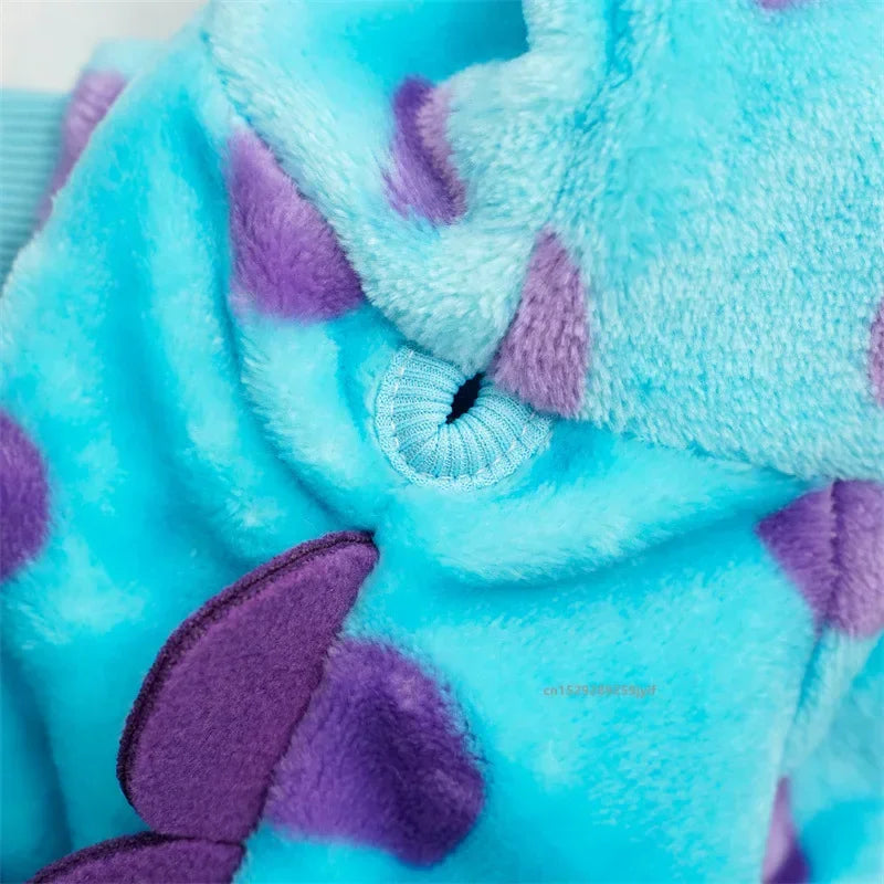 Blue Dinosaur Hooded Coat for Small & Medium Dogs & Cats