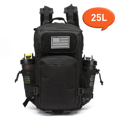 25L or 50L MOLLE Tactical Hiking Backpack with 2 Bottle Holders