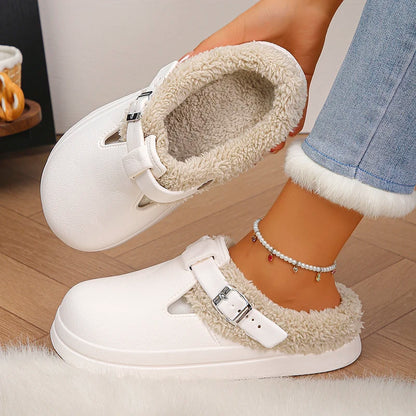 Women’s Warm Fluffy EVA Clogs Waterproof Non Slip Winter Slippers