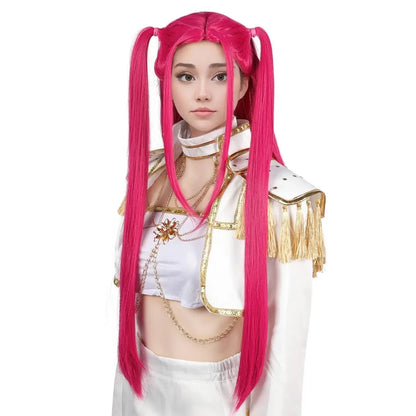 Women's Long Purple Braided Ponytail Cosplay Wig