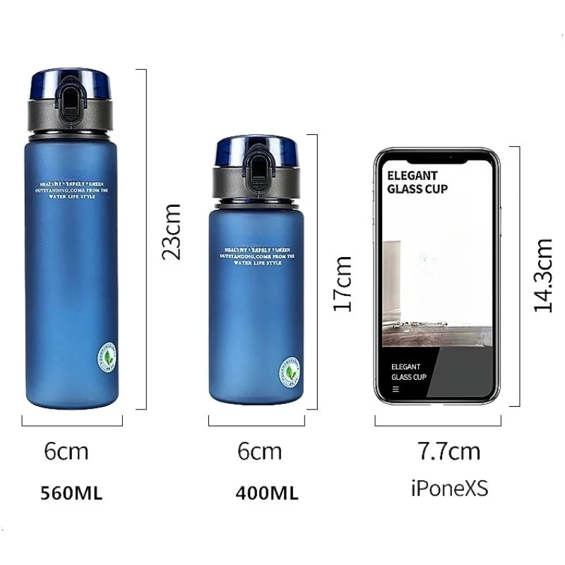 400ml or 560ml BPA Free Leak Proof Sports Water Bottle