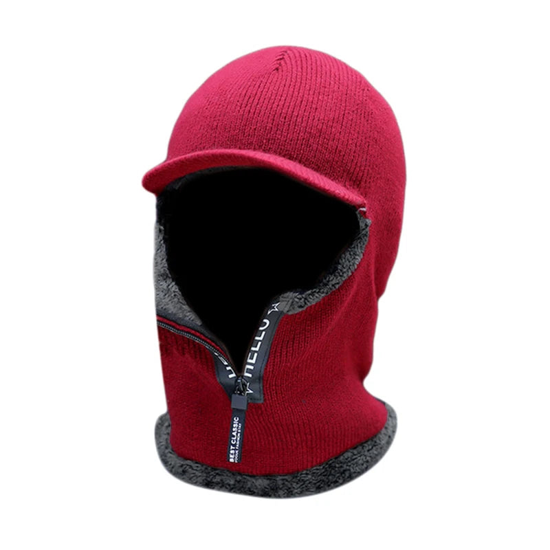 Men's Warm Wool Knit Hat with Ear Protection