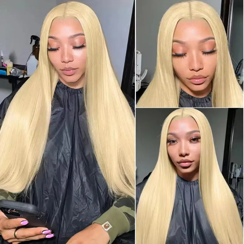 613 Blonde Bone Straight 13x4 13x6 HD Lace Human Hair Wig