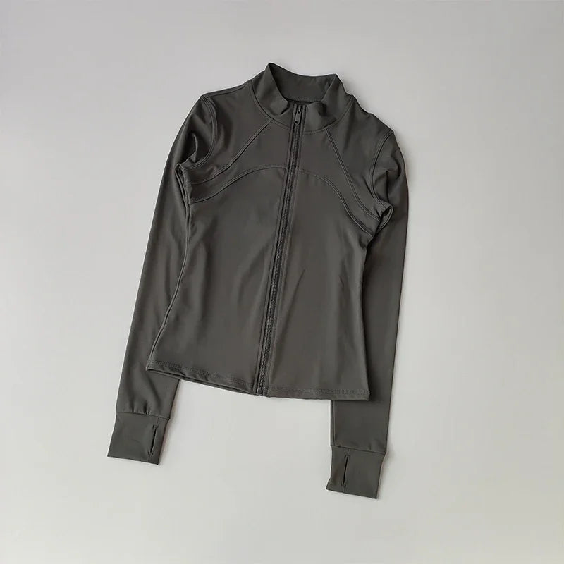 Women's Quick Dry Zip Long Sleeve Fitness Jacket