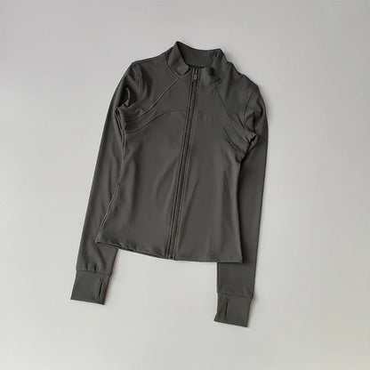 Women's Quick Dry Zip Long Sleeve Fitness Jacket