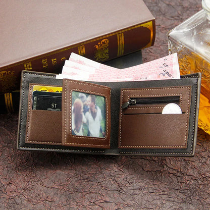 Men's Slim Frosted Leather Wallet with Coin Pocket