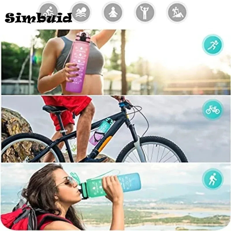 600ml Leak Proof Motivational Sports Water Bottle with Time Marker
