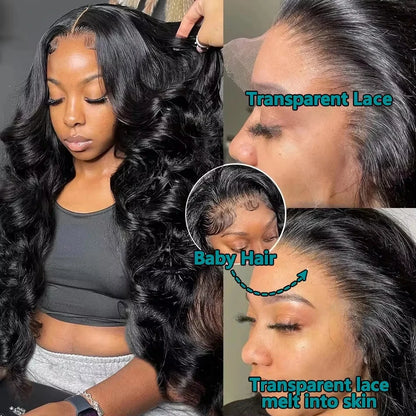 Women's 40 Inch 250% Density Body Wave HD Lace Front Human Hair Wig