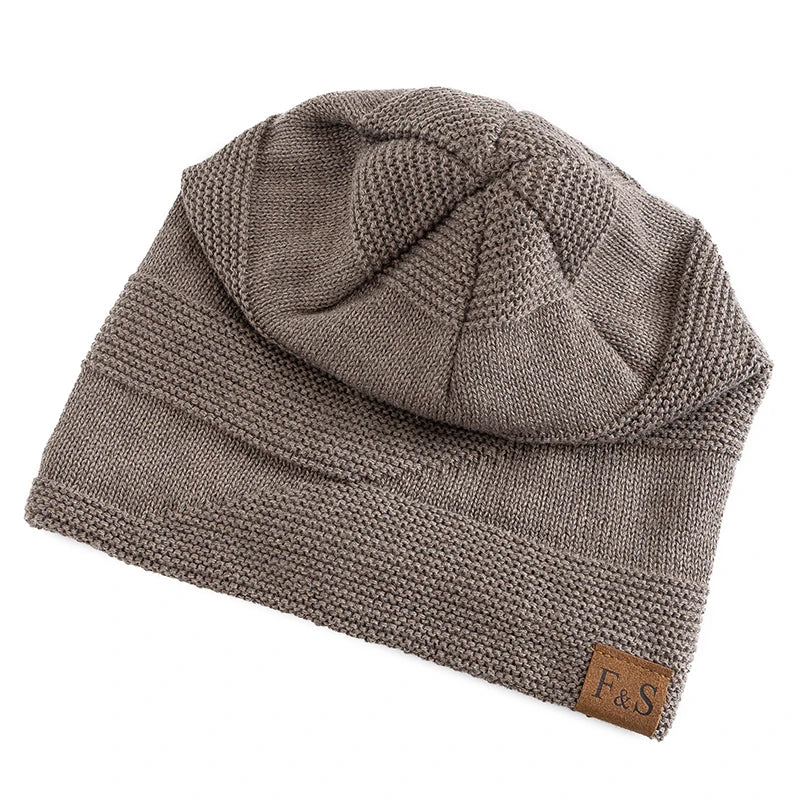 Unisex Faux Fur Lined Slouchy Winter Beanie