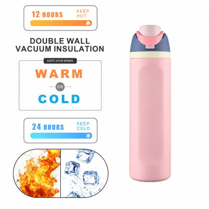 480ml or 710ml 304 Stainless Steel One Touch Thermos Bottle