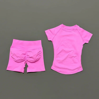 2 Piece Seamless Yoga Top and Shorts Set