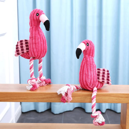 Cute Animal Plush Squeaky Dog Toy Bite Resistant Corduroy Pet Toy