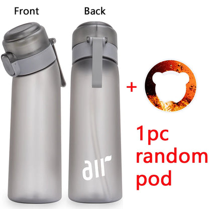 Leak Proof Sports Water Bottle with Straw and Flavor Pod