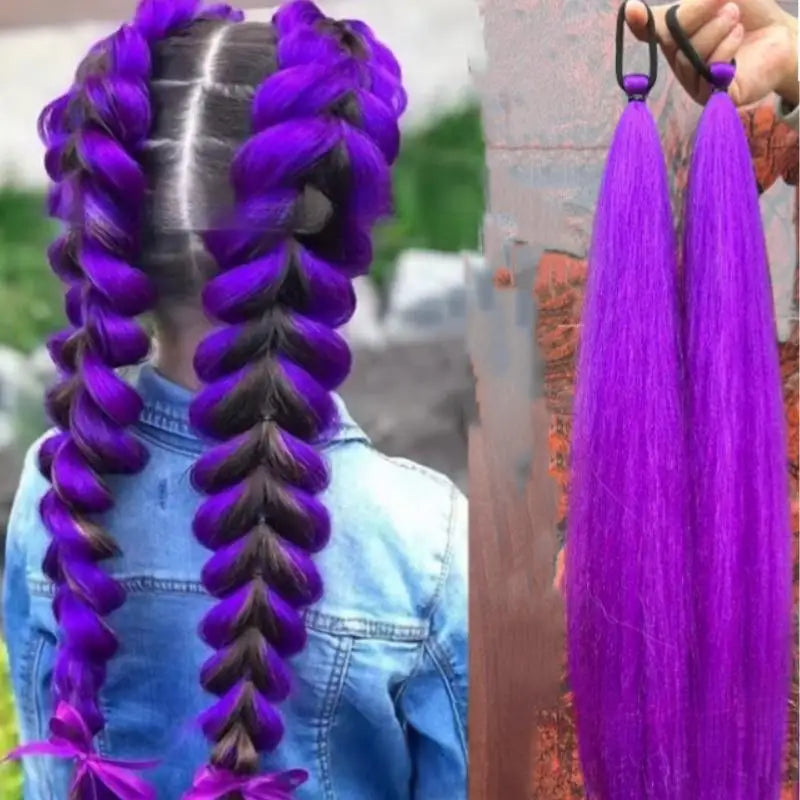 26 Inch Purple Braided Cosplay Wig
