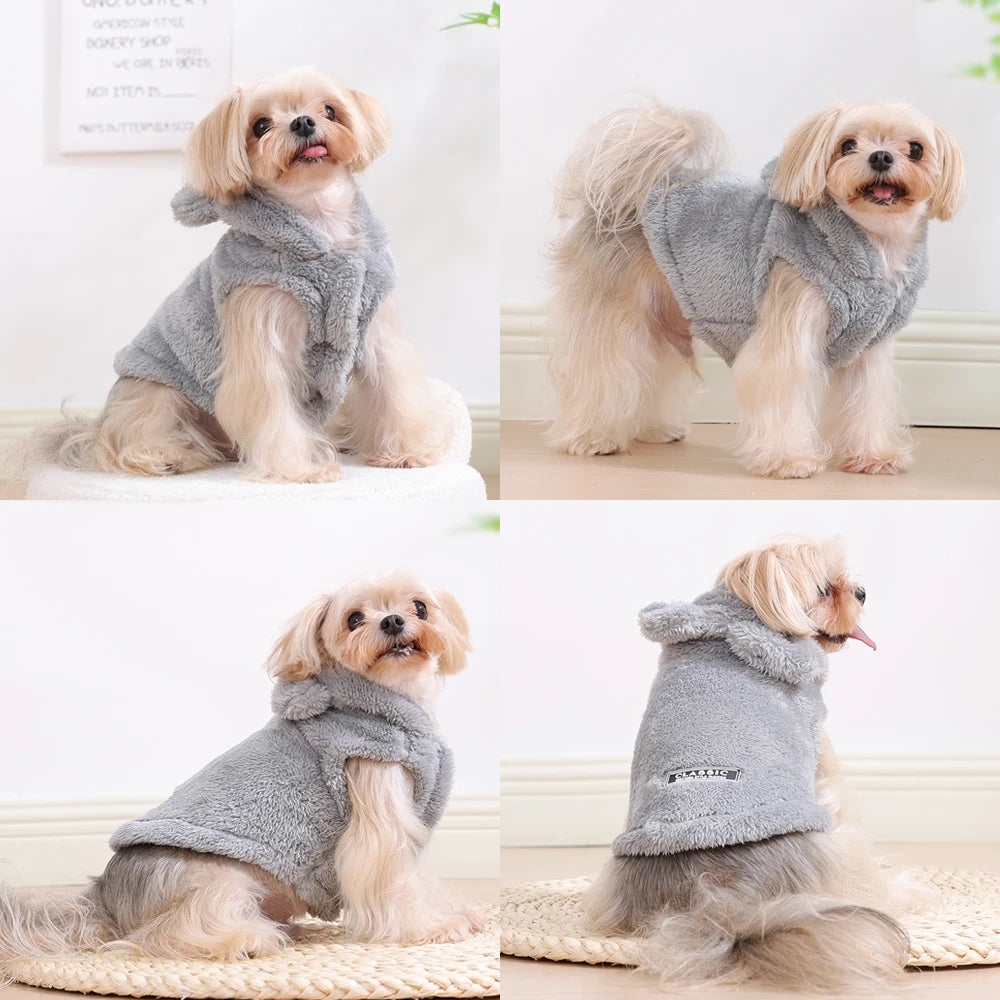 Soft Fleece Pet Hoodie Jacket for Small & Medium Dogs and Cats