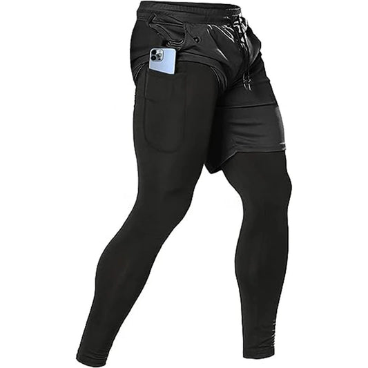 Men's 2 in 1 Running Training Pants