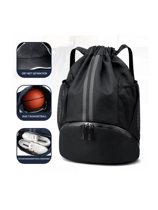 Women's Dry Wet Separation Sports Drawstring Backpack