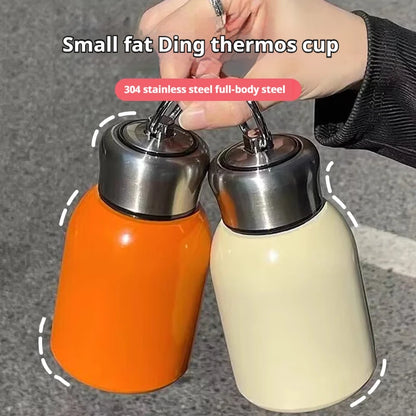 300ml Stainless Steel Mini Travel Thermos Cup with Carry Ring