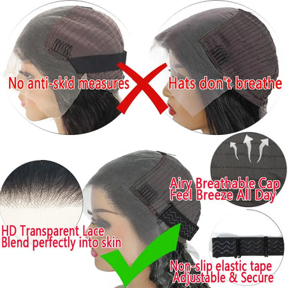 13x6 HD Straight Human Hair Wig Pre Plucked Glueless Lace Front Wig