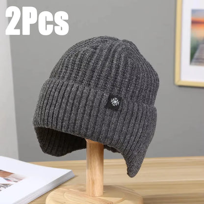 Men's Faux Fur Lined Winter Peaked Hat with Ear Protection