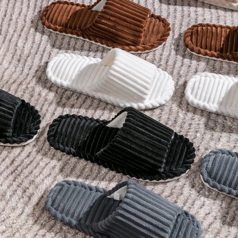 Men’s Open Toe Indoor Slippers Breathable Non Slip Home Shoes
