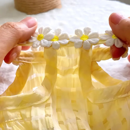 Floral Wreath Princess Dress for Small Dogs & Cats Summer Pet Clothing
