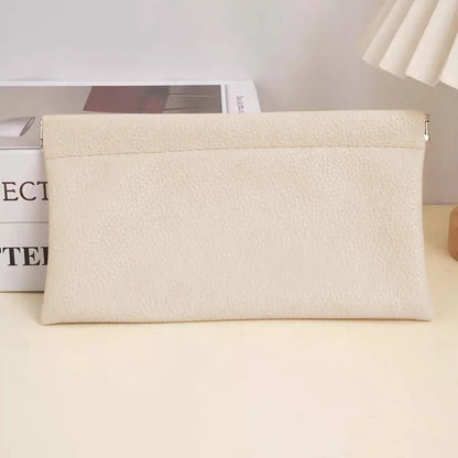 Self Closing PU Leather Long Wallet and Passport Holder