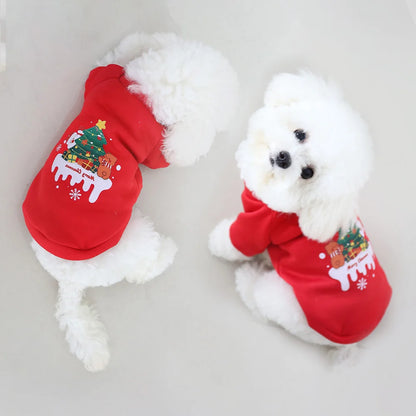 Warm Fleece Christmas Coat for Cats & Dogs Winter Outdoor Pet Clothing