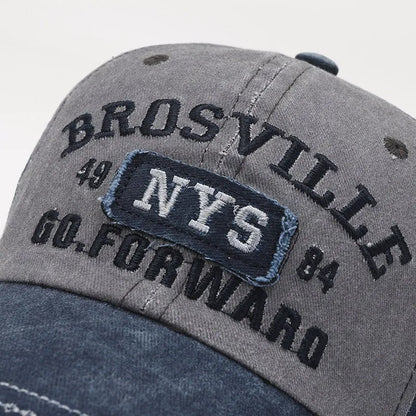 Men's Washed Embroidered Curved Brim Baseball Cap