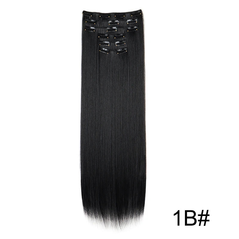 WIGSIN Women's 6 Piece Long Straight Clip In Hair Extensions