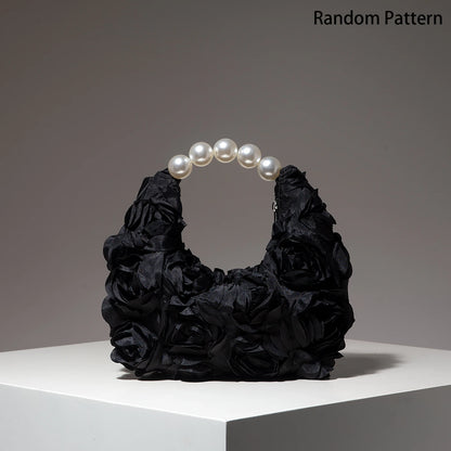 Floral Pearl Evening Clutch Bag for Women Wedding Party Prom Accessories
