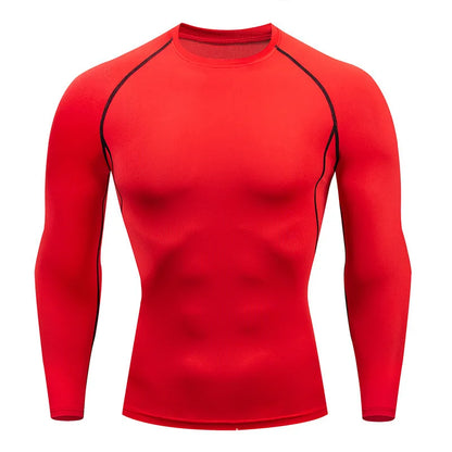 Men's Quick Dry Long Sleeve Compression Running Shirt