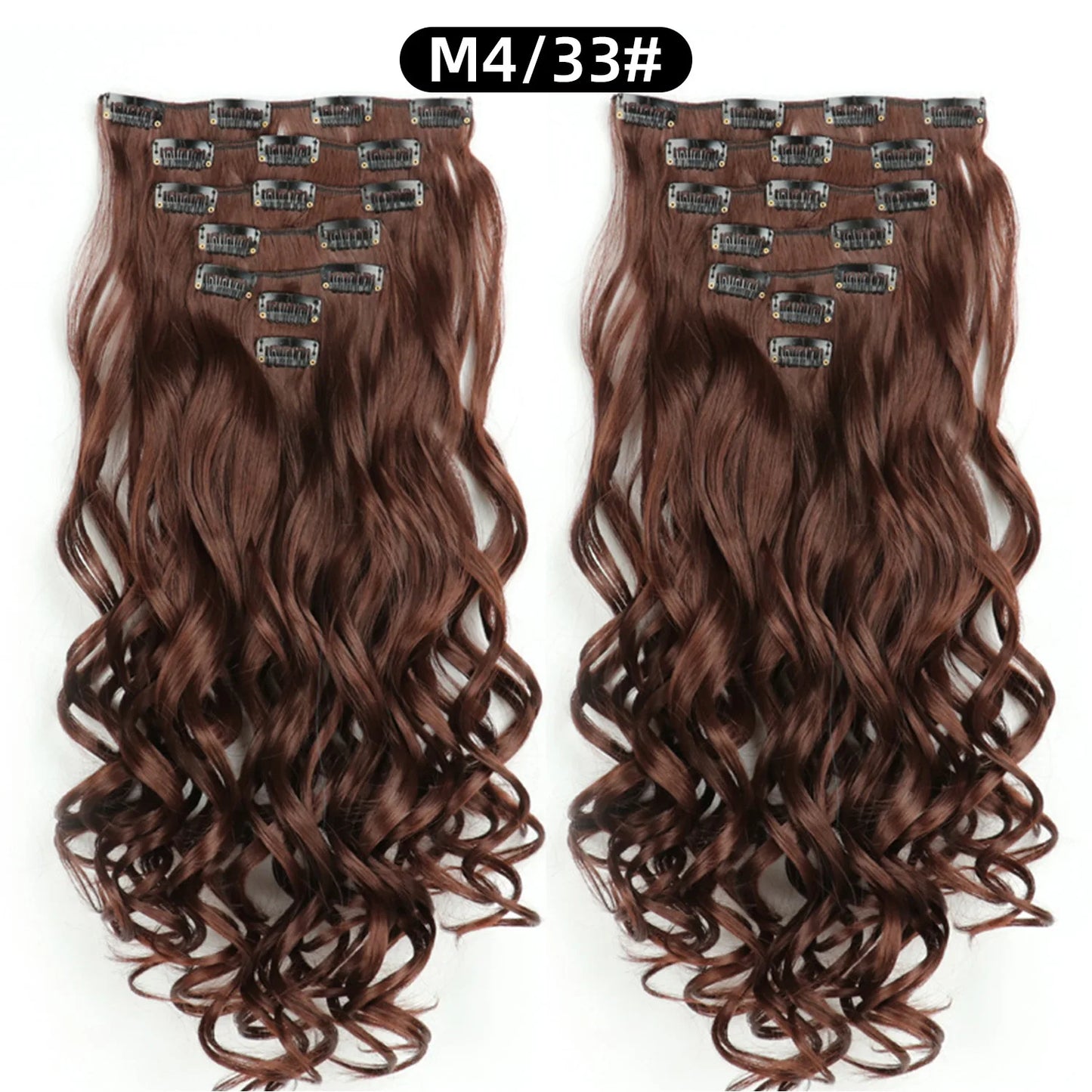 22 Inch Curly Wavy Clip In Hair Extensions 7PCS