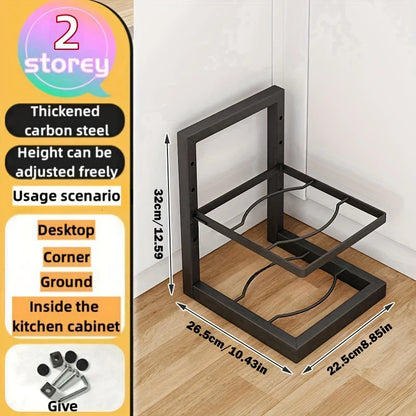 Adjustable Stainless Steel Pot and Pan Organizer Rack