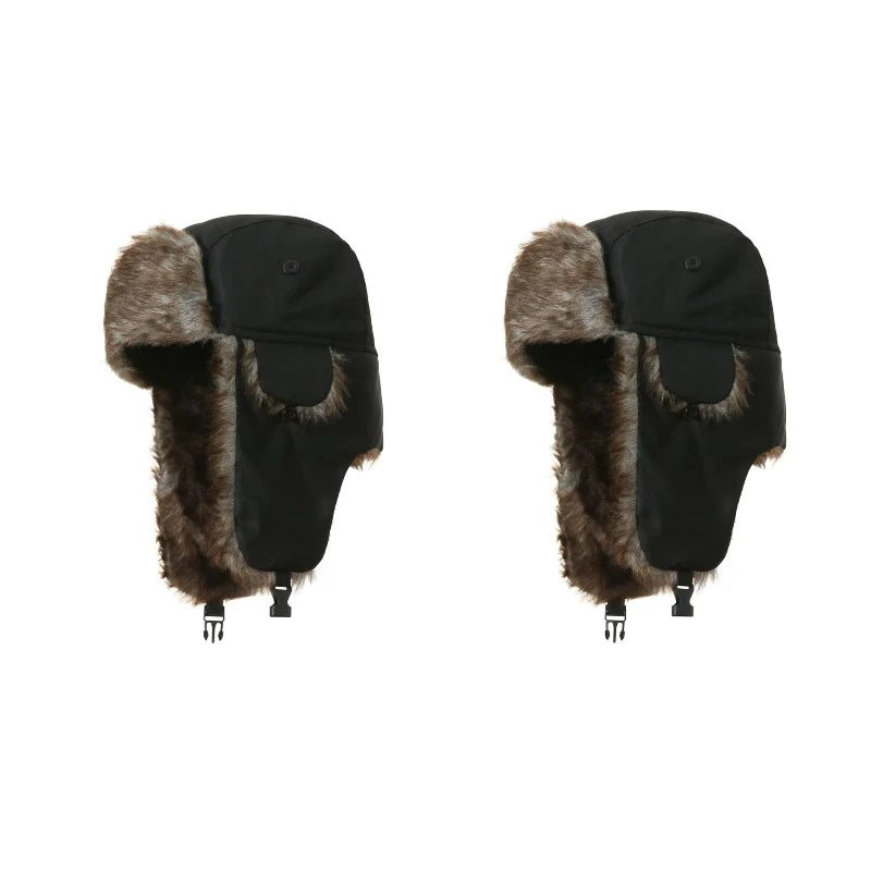Men's Winter Russian Ushanka Trapper Hat with Ear Flaps