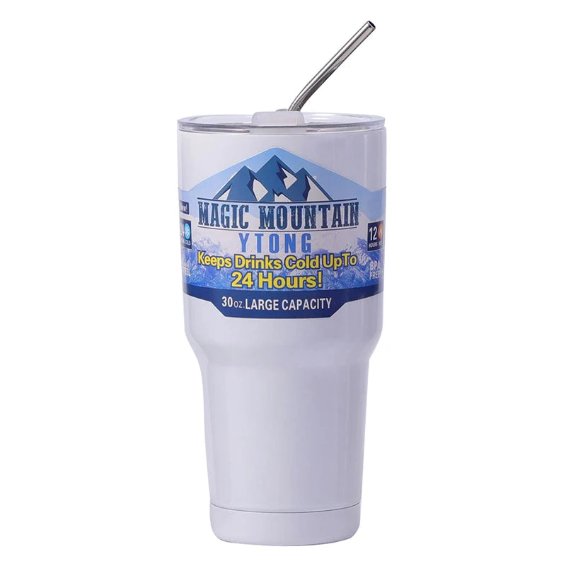 Stainless Steel Vacuum Insulated Tumbler with Straw