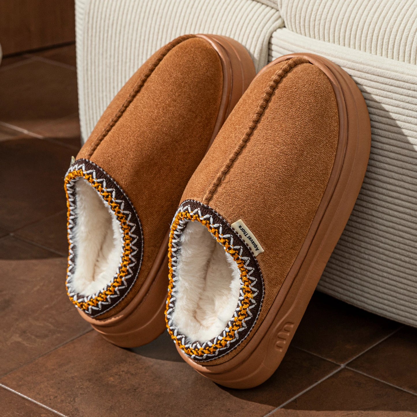 Unisex Warm Fuzzy Plush Slipper Boots