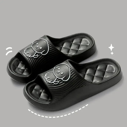 Cute Couple EVA Pillow Slippers Soft Sole Non Slip Bathroom Shoes