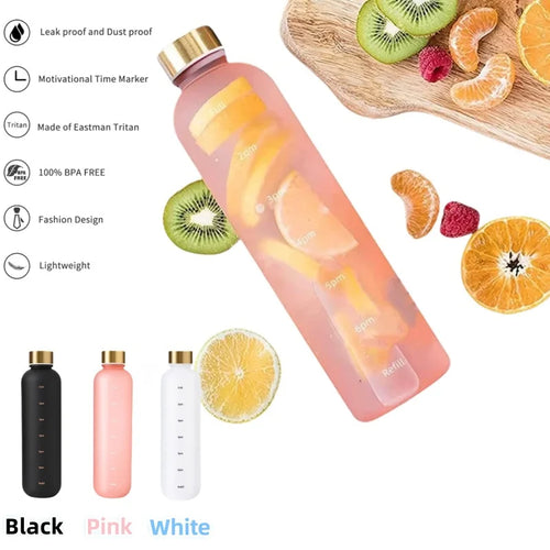 1000ml BPA Free Motivational Sports Water Bottle with Time Marker