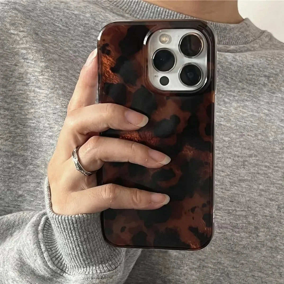 Retro Amber Texture Laser iPhone Case