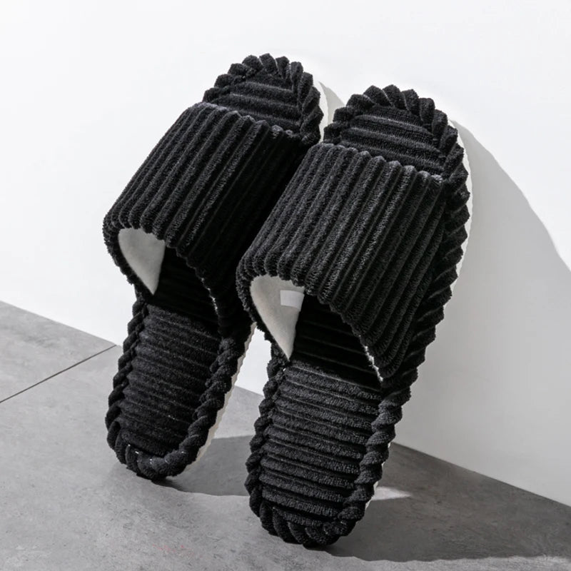 Men’s Open Toe Indoor Slippers Breathable Non Slip Home Shoes