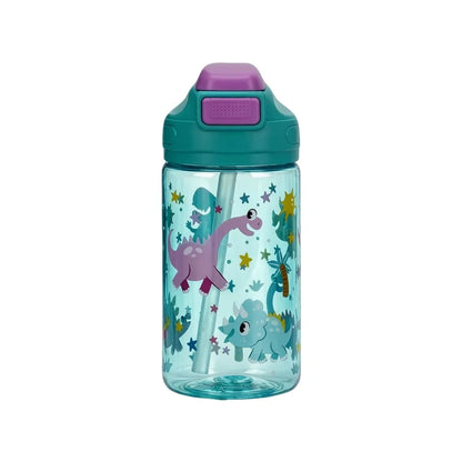 410ml Leak Proof Dinosaur Kids Water Bottle with Straw